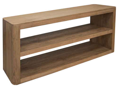 Modern Rustic Sofa Table with 2 Open Shelves