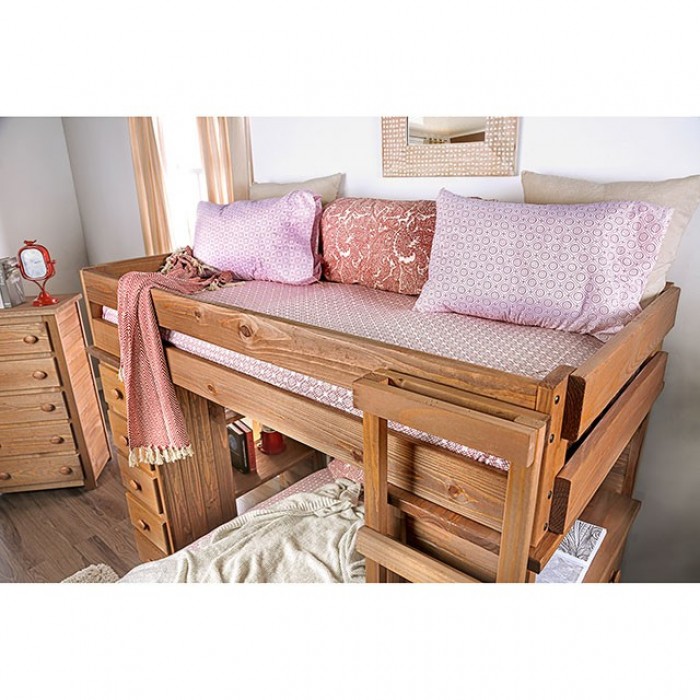 Furniture of America Eileen Twin Over Twin Loft Bed