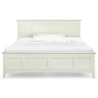 Cottage-Style California King Panel Bed with Storage Rails