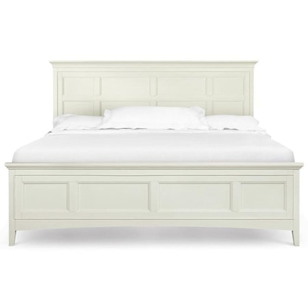 Cottage-Style California King Panel Bed with Storage Rails