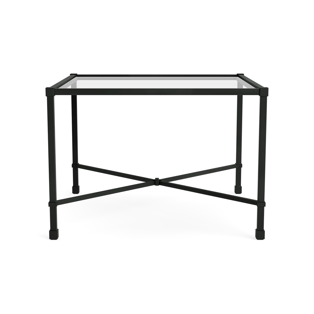 26" Sq. Glass-Top Corner Table
