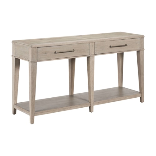 Transitional 2-Drawer Sofa Table with Lower Shelf
