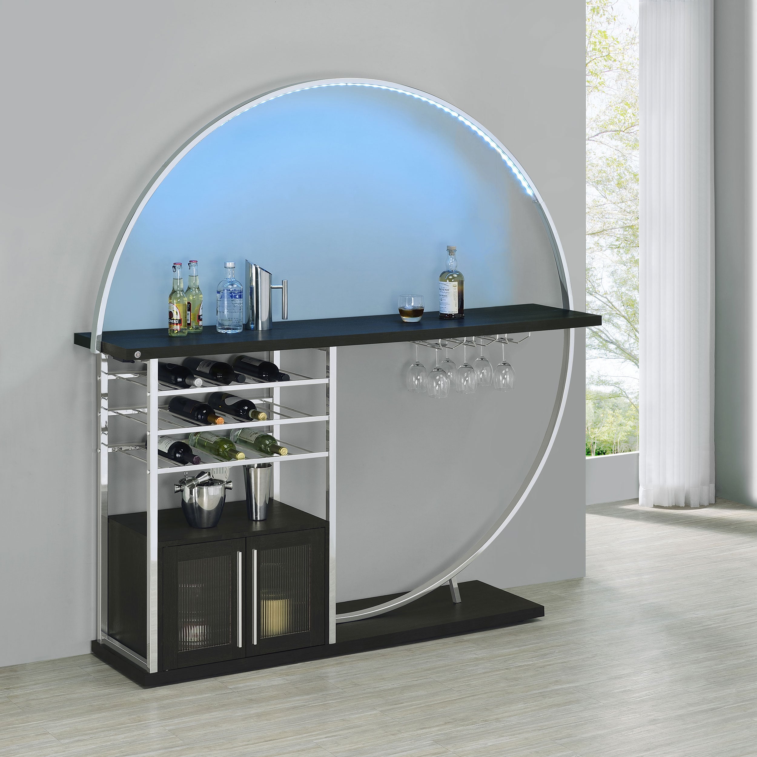 Risley Circular LED Home Bar Cabinet