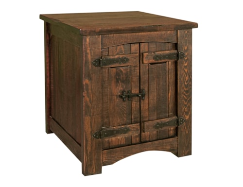 Rustic 2-Door End Table