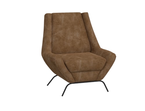 Contemporary Upholstered Accent Chair with Metal Base