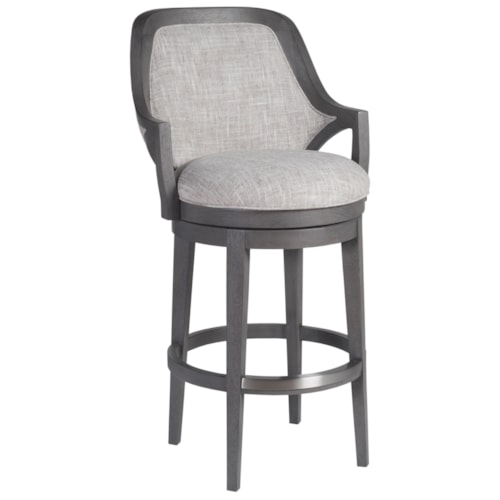 Transitional Upholstered Swivel Barstool
