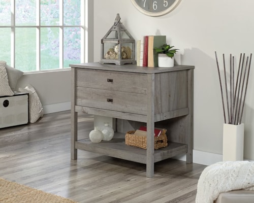 Farmhouse 1-Drawer Lateral File Cabinet with Lower Storage Shelf