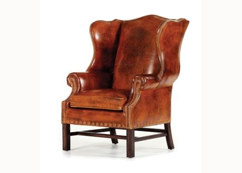 Traditional Wing Chair with Rolled Arms