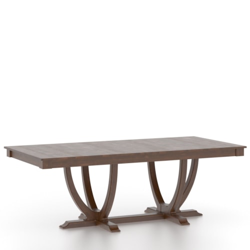 Transitional Rectangular Dining Table w/Rounded Double Pedestal Base