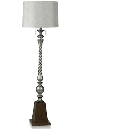 Transitional Swirled Pedestal Floor Lamp
