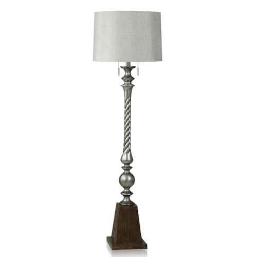 Transitional Swirled Pedestal Floor Lamp