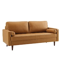 Valour Mid-Century Modern Leather Sofa - Tan