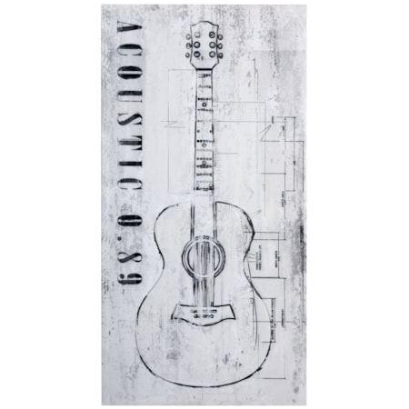 Acoustic Guitar Acrylic on Canvas