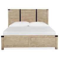 Farmhouse King Low Profile Bed with Panel Headboard