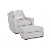Contemporary Chair and Matching Ottoman