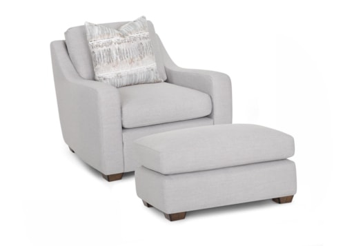Contemporary Chair and Matching Ottoman