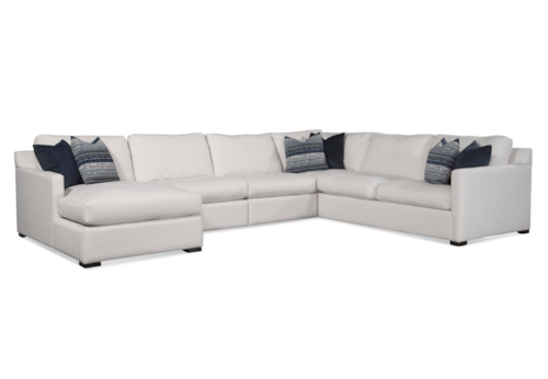 Transitional 5-Piece Sectional Sofa with Throw Pillows