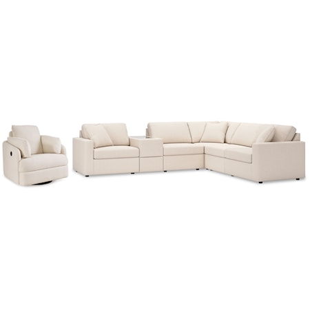 6-Piece Sectional And Swivel Glider Recliner