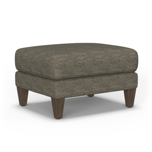 Transitional Ottoman with Tapered Legs