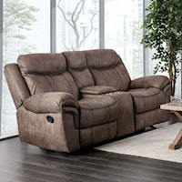 Transitional Loveseat with USB Port
