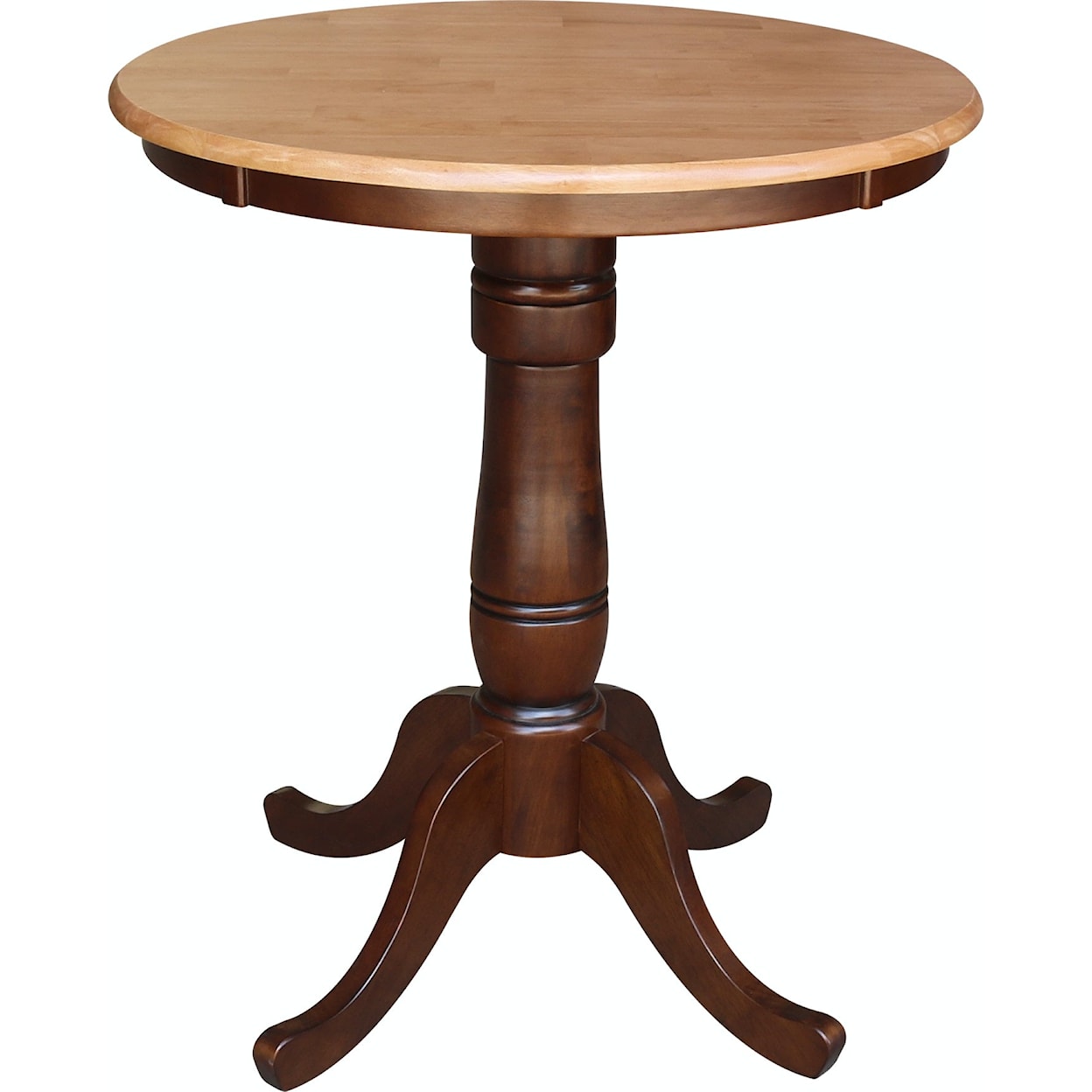 John Thomas Dining Essentials 30'' Pedestal Table in Cinnamon / Espresso