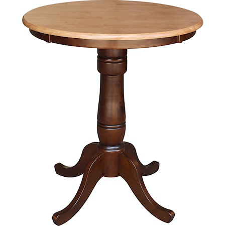 30'' Pedestal Table in Cinnamon / Espresso