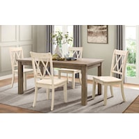 Farmhouse Wood Dining Side Chair with X-Back