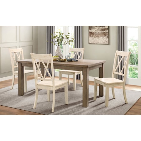 Farmhouse Wood Dining Side Chair with X-Back