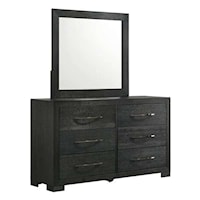 Modern Dresser & Mirror Set In Black