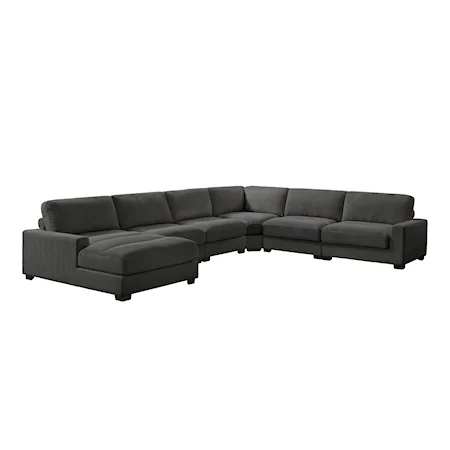 Transitional 6-Piece Sectional Sofa with Left Facing Chaise