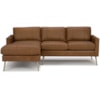 Best Home Furnishings Trafton Leather Chaise Sofa w/ USB Port & Metal Feet