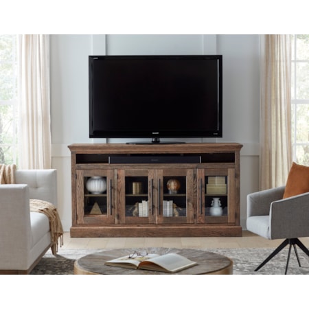 73&quot; Console Table with Glass Doors