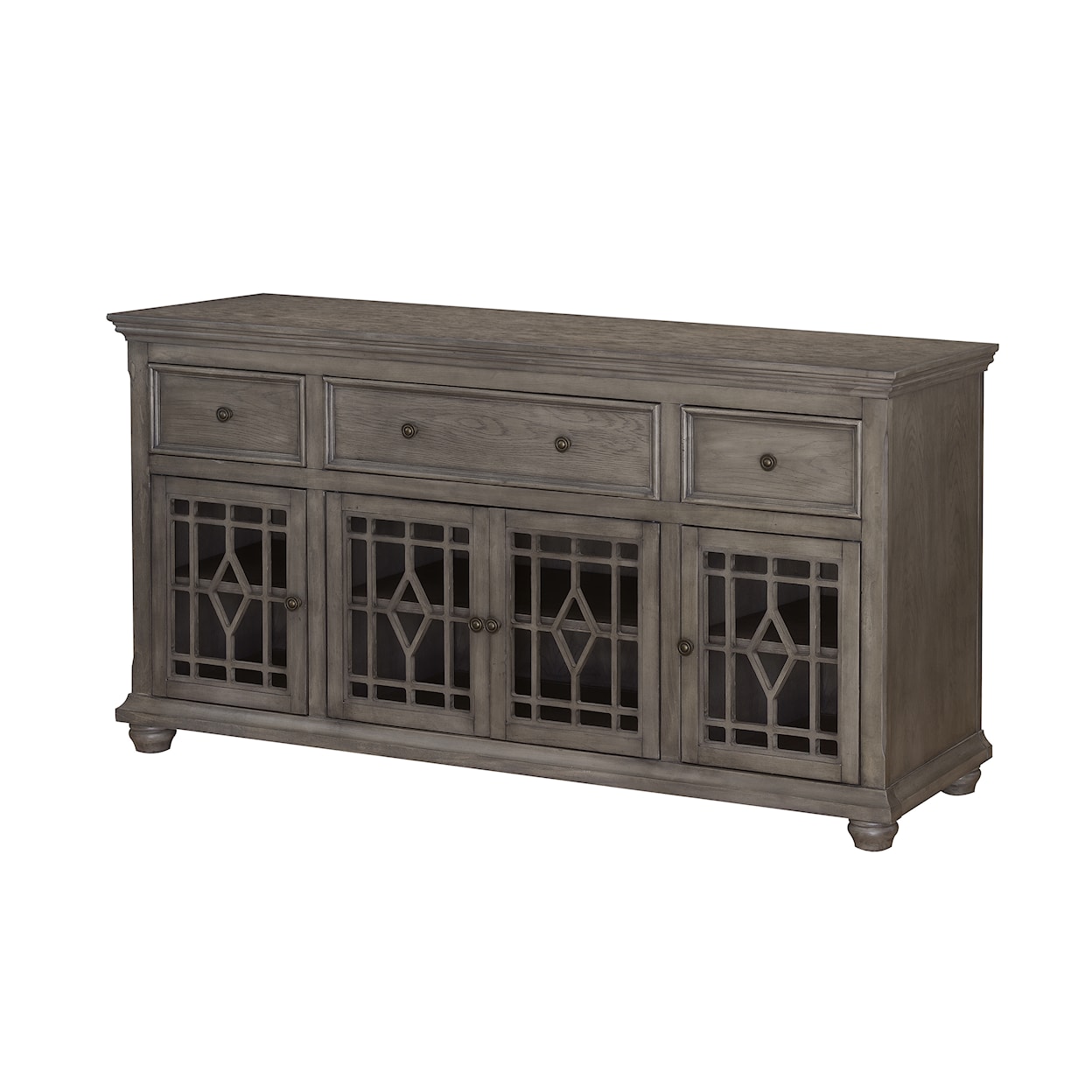 Accentrics Home Accents Four Door Cabinet in Ash Grey
