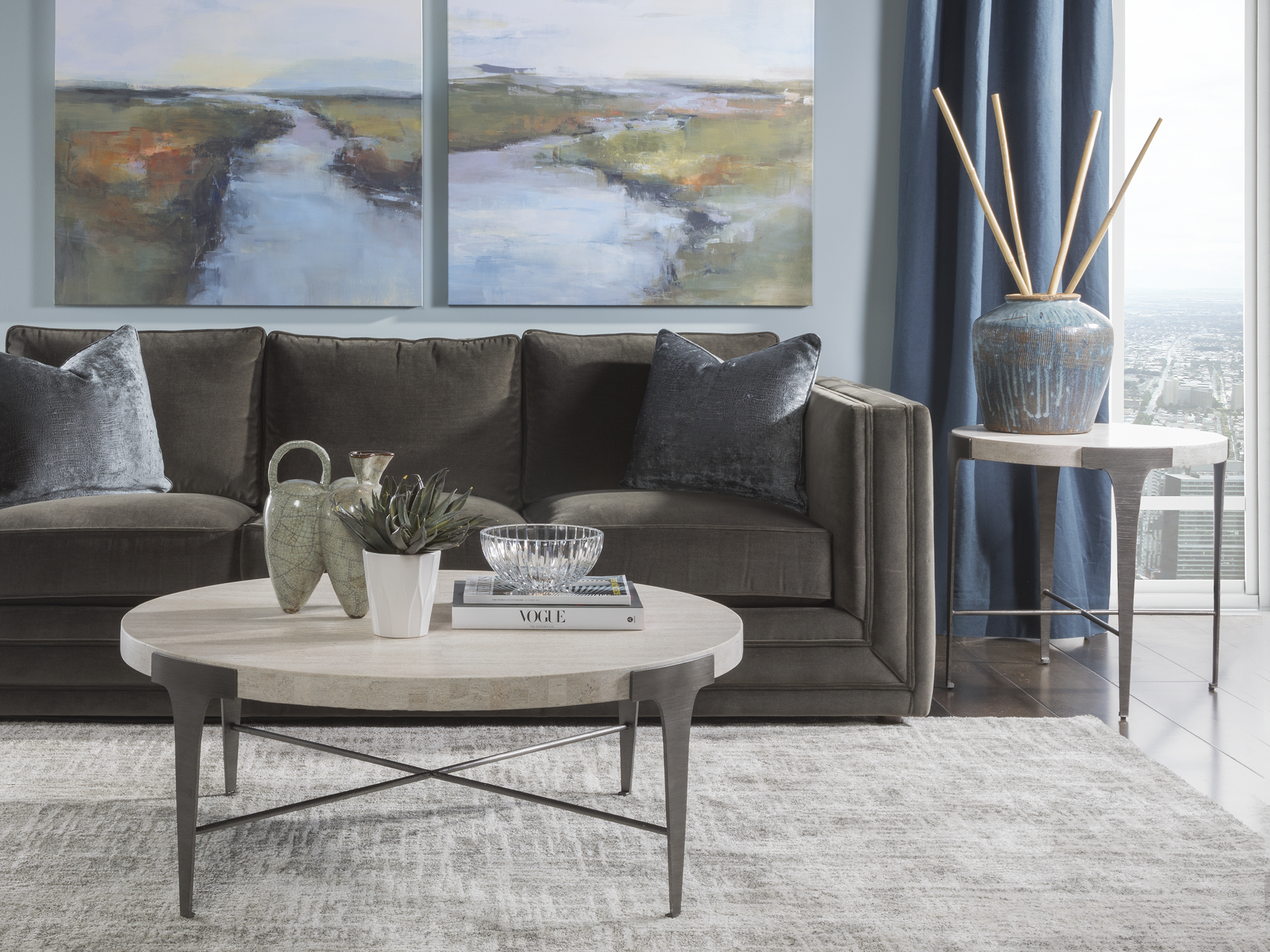 Contemporary Round End Table