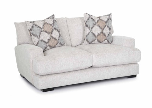 Contemporary Loveseat with Throw Pillows