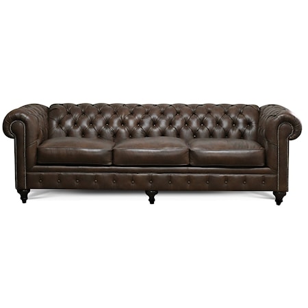 Traditional Sofa with Tufted Back and Arms