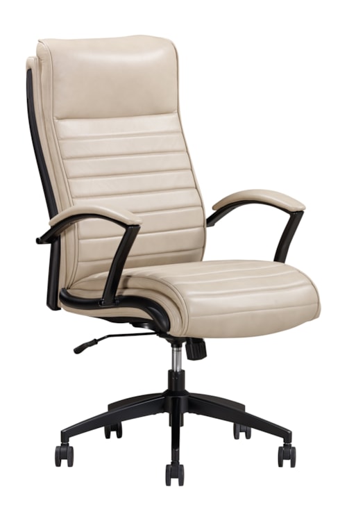 Contemporary Leather Swivel Desk Chair with Adjustable Seat