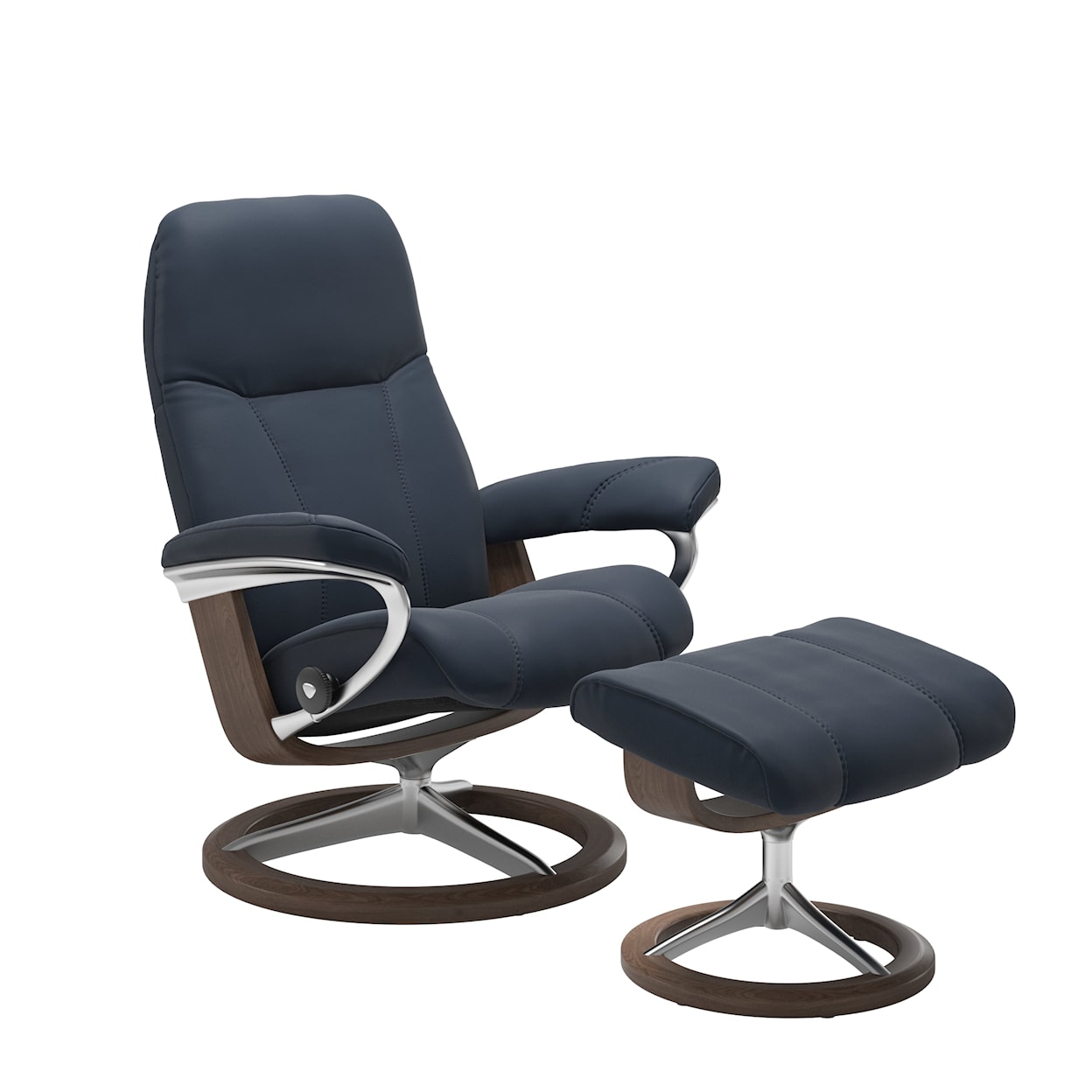 Stressless by Ekornes Consul Medium Reclining Chair and Ottoman