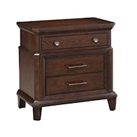 Transitional 3-Drawer Nightstand with USB Ports