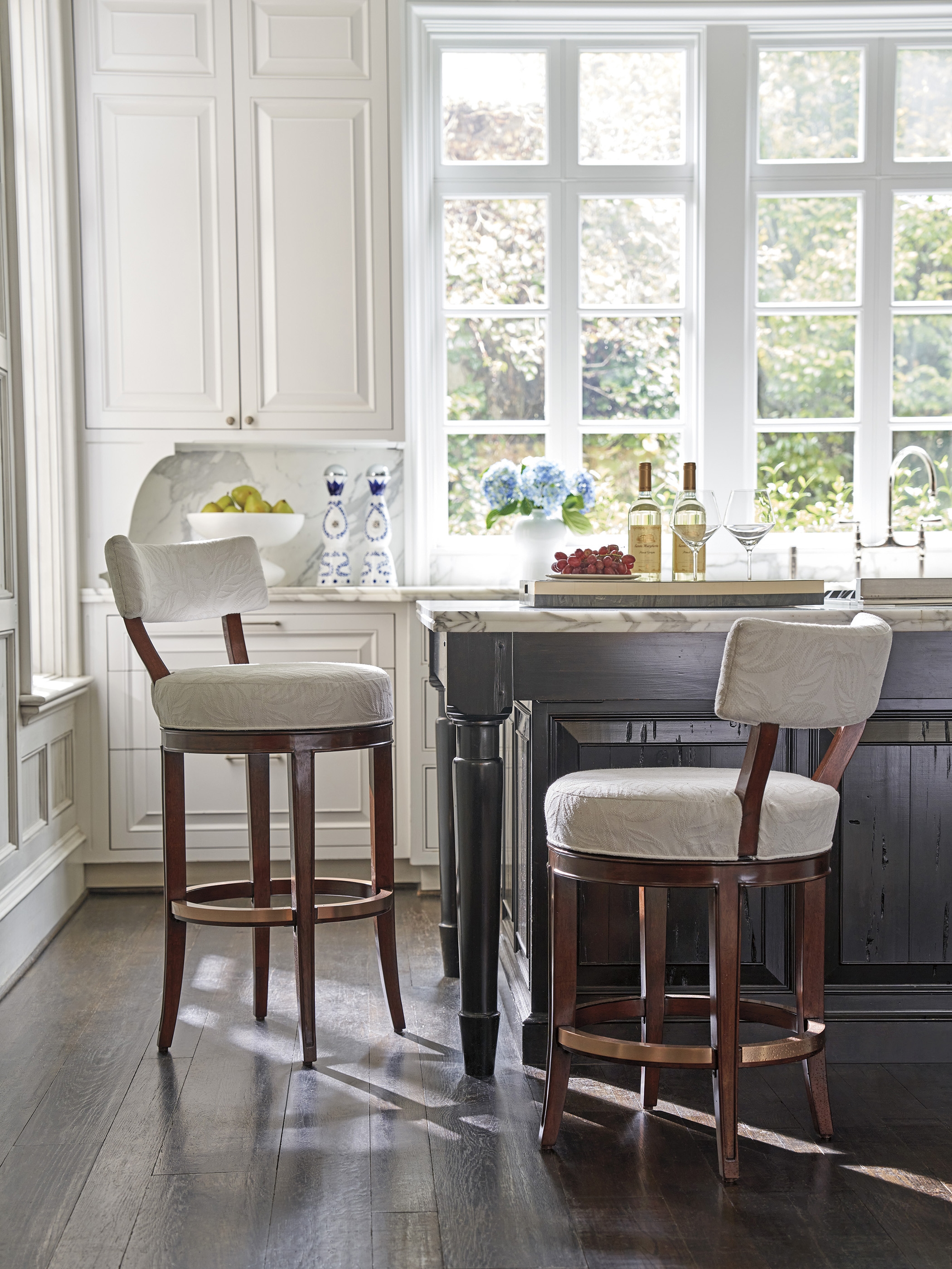 Giles Upholstered Swivel Bar Stool