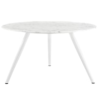 54" Round Artificial Marble Dining Table with Tripod Base