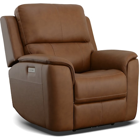 Casual Power Recliner with Power Headrest and Power Lumbar Support