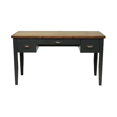 Farmhouse Writing Desk with Drop-Front Keyboard Drawer