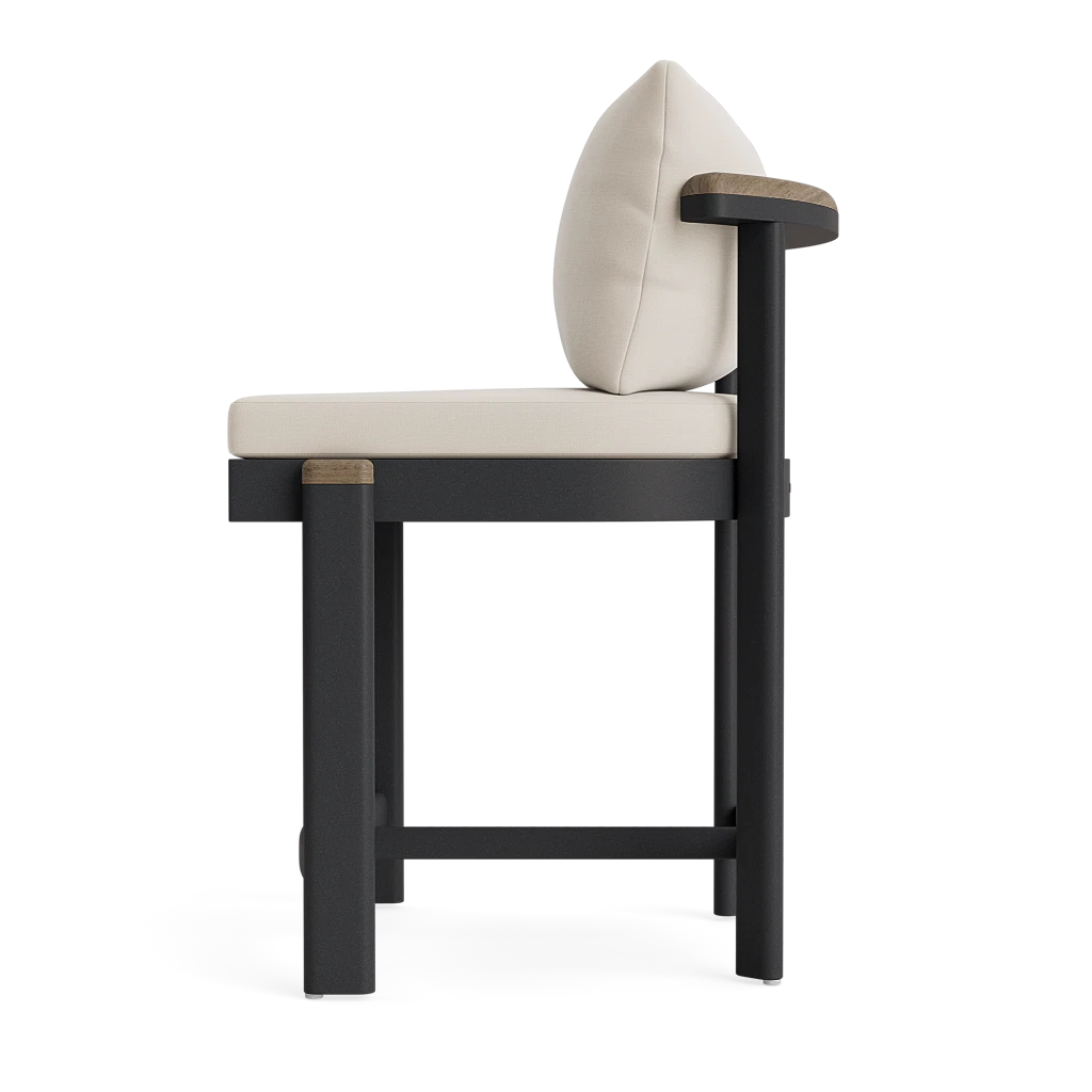 Brown Jordan Luca Cushioned Counter Stool w/Teak Accenting