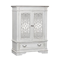 Traditional Double Door Chest with Antique Mirrored Panels