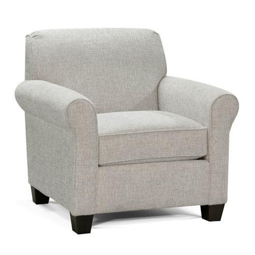 Transitional Accent Chair with Rolled Arms