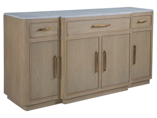 Contemporary 4-Door Simpatico Buffet with Marble Top