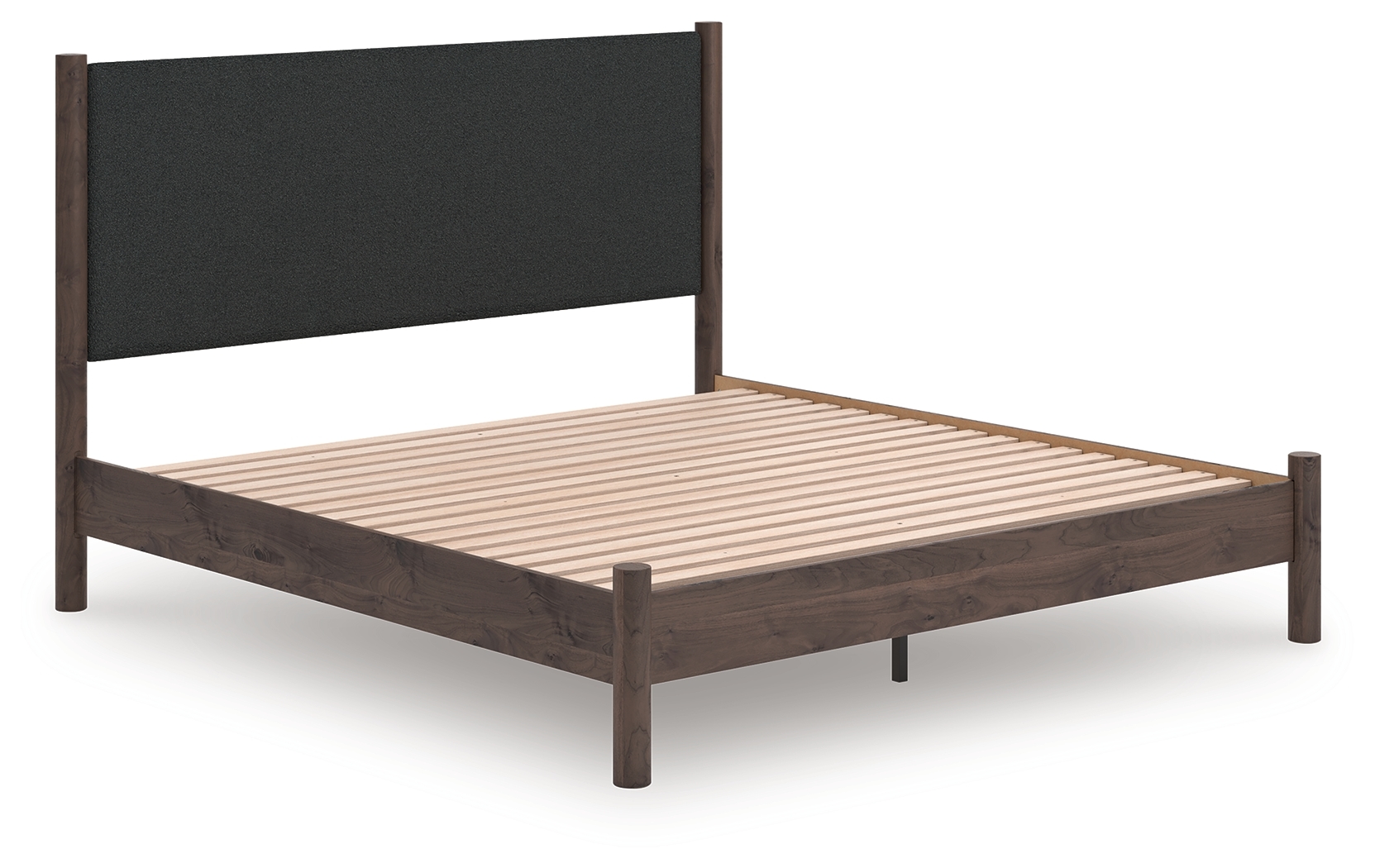 King Upholstered Panel Platform Bed