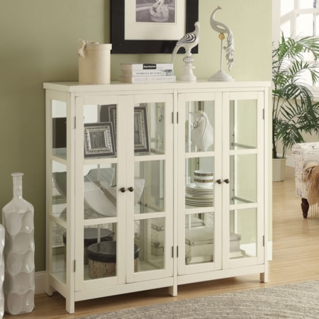 Wood Accent Storage Display Cabinet Off