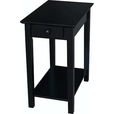 Contemporary Narrow End Table with Drawer